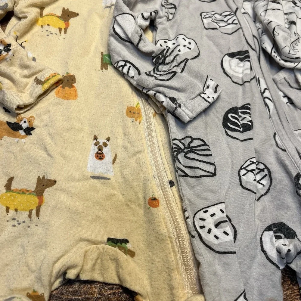 Angel Dear Bamboo Sleepers Set Unisex Baby 0-3m Halloween Dinosaurs Donuts